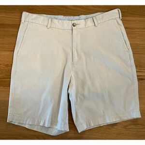 Peter‎ Millar Mens Shorts 34 Stone Khaki Pima Cotton Stretch Flat Front